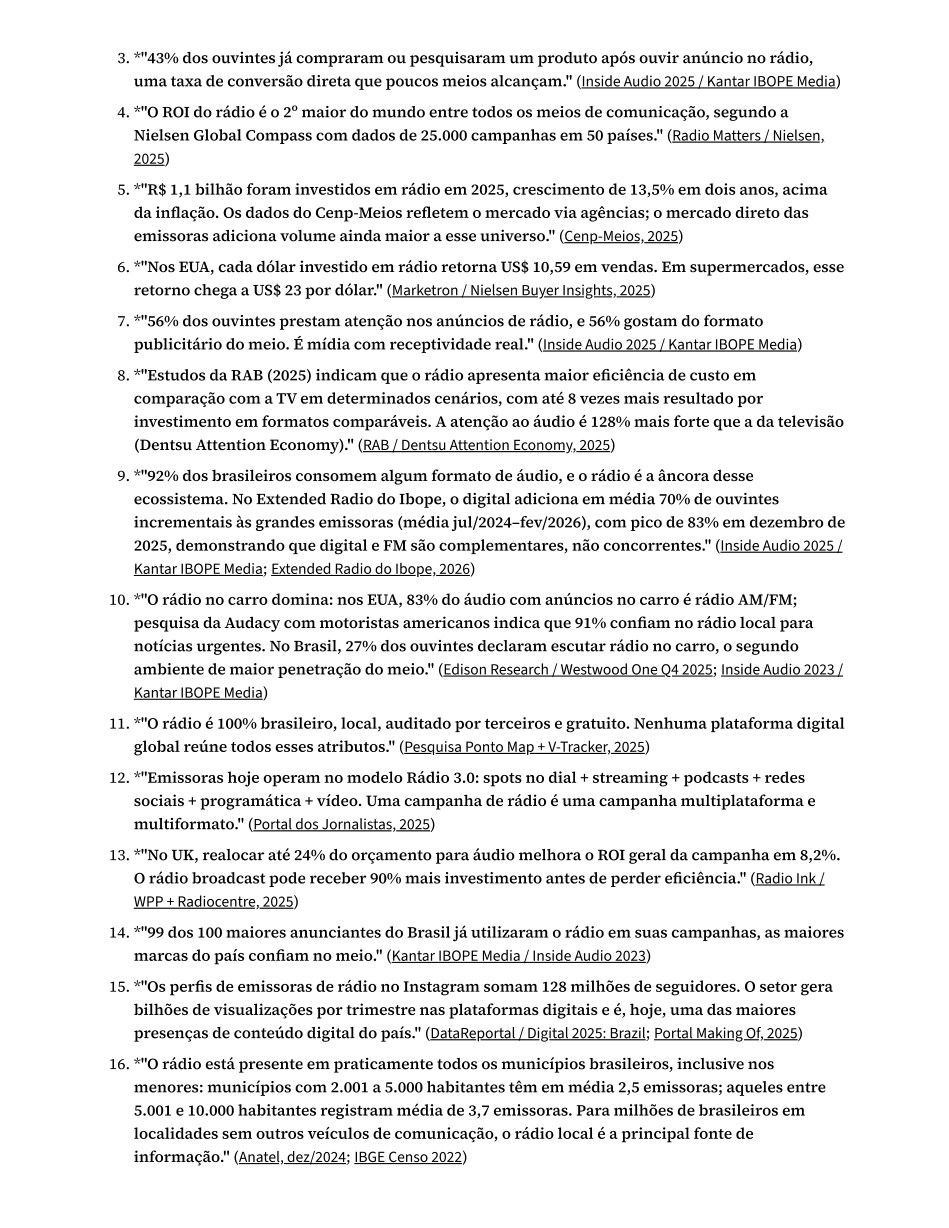 Página 52 do estudo: localidades sem outros veículos de comunicação, o rádio local é a principal fonte de